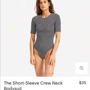 Everlane Black and White Stripe Bodysuit